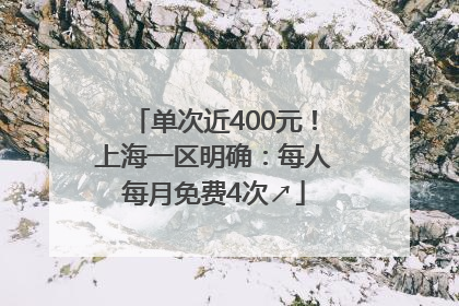 单次近400元！上海一区明确：每人每月免费4次↗