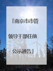 南京市市管领导干部任前公示通告