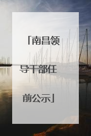 南昌领导干部任前公示