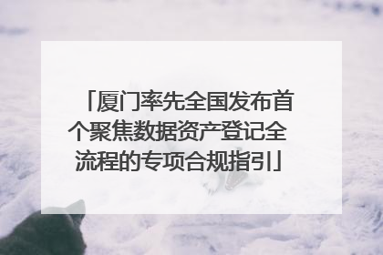 厦门率先全国发布首个聚焦数据资产登记全流程的专项合规指引