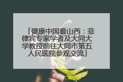 健康中国看山西：菲律宾专家学者及大同大学教授前往大同市第五人民医院参观交流
