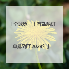 全球第一！有造船订单排到了2029年