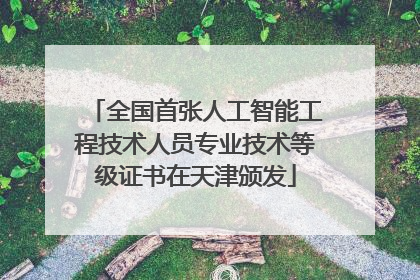 全国首张人工智能工程技术人员专业技术等级证书在天津颁发