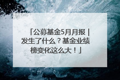 公募基金5月月报｜发生了什么？基金业绩榜变化这么大！