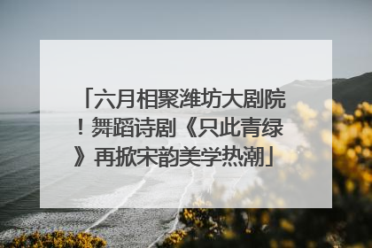 六月相聚潍坊大剧院！舞蹈诗剧《只此青绿》再掀宋韵美学热潮