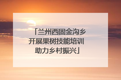 兰州西固金沟乡开展果树技能培训 助力乡村振兴