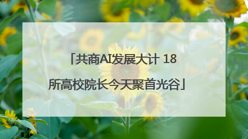 共商AI发展大计 18所高校院长今天聚首光谷