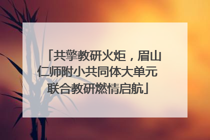 共擎教研火炬，眉山仁师附小共同体大单元联合教研燃情启航