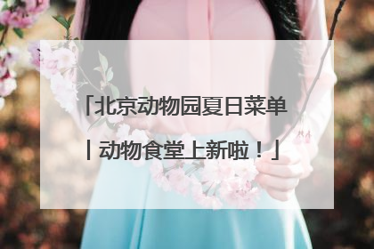 北京动物园夏日菜单丨动物食堂上新啦！