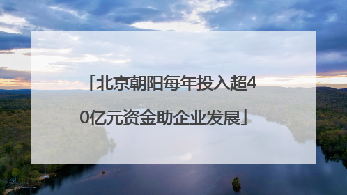 北京朝阳每年投入超40亿元资金助企业发展