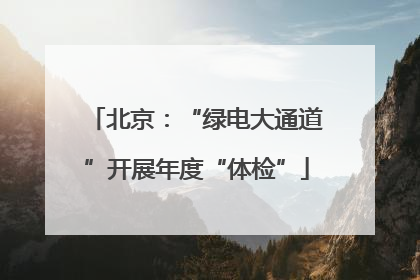 北京：“绿电大通道”开展年度“体检”