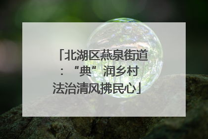 北湖区燕泉街道：“典”润乡村 法治清风拂民心
