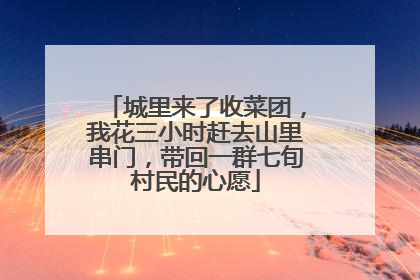 城里来了收菜团，我花三小时赶去山里串门，带回一群七旬村民的心愿