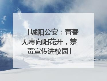 城阳公安：青春无毒向阳花开，禁毒宣传进校园
