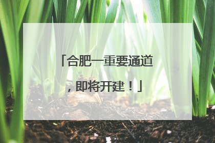 合肥一重要通道，即将开建！