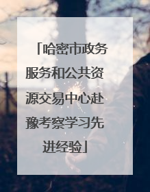 哈密市政务服务和公共资源交易中心赴豫考察学习先进经验