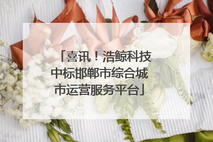 喜讯！浩鲸科技中标邯郸市综合城市运营服务平台