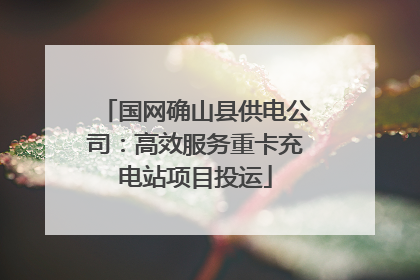 国网确山县供电公司：高效服务重卡充电站项目投运