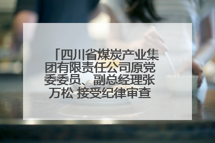 四川省煤炭产业集团有限责任公司原党委委员、副总经理张万松 接受纪律审查和监察调查