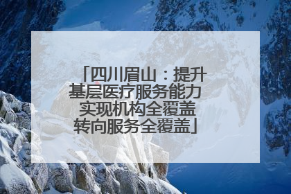 四川眉山：提升基层医疗服务能力 实现机构全覆盖转向服务全覆盖
