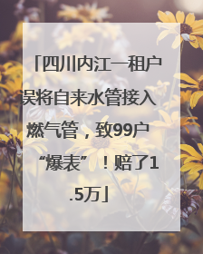 四川内江一租户误将自来水管接入燃气管，致99户“爆表”！赔了1.5万