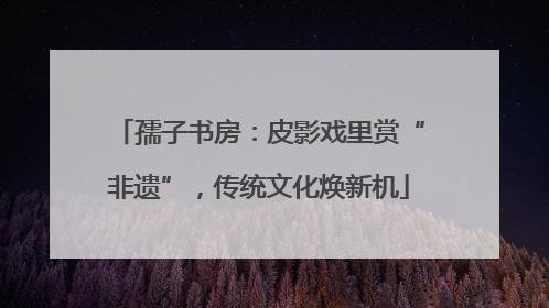 孺子书房：皮影戏里赏“非遗”，传统文化焕新机