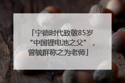 宁德时代致敬85岁“中国锂电池之父”，曾毓群称之为老师