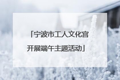 宁波市工人文化宫开展端午主题活动