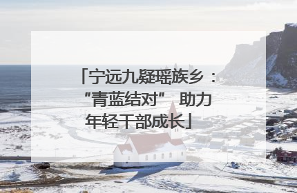 宁远九疑瑶族乡：“青蓝结对” 助力年轻干部成长