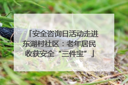 安全咨询日活动走进东湖村社区：老年居民收获安全“三件宝”