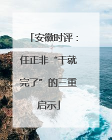 安徽时评：任正非“干就完了”的三重启示
