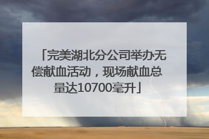 完美湖北分公司举办无偿献血活动，现场献血总量达10700毫升