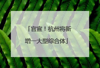 官宣！杭州将新增一大型综合体