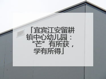 宜宾江安留耕镇中心幼儿园：“芒”有所获，学有所得