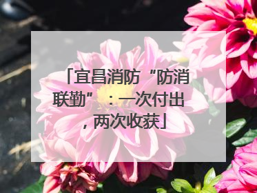 宜昌消防“防消联勤”：一次付出，两次收获