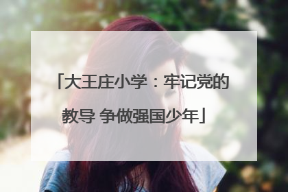 大王庄小学：牢记党的教导 争做强国少年