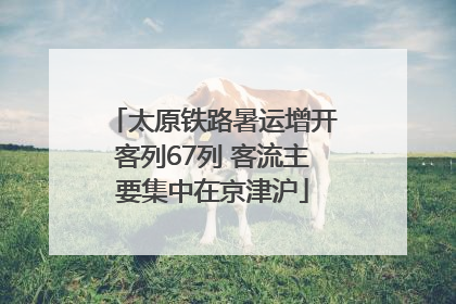太原铁路暑运增开客列67列 客流主要集中在京津沪