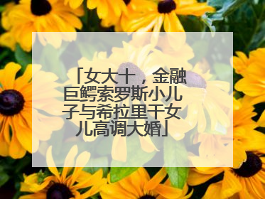 女大十，金融巨鳄索罗斯小儿子与希拉里干女儿高调大婚