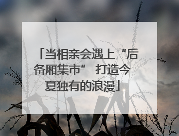 当相亲会遇上“后备厢集市” 打造今夏独有的浪漫
