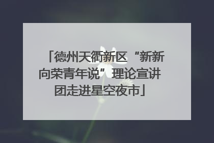 德州天衢新区“新新向荣青年说”理论宣讲团走进星空夜市