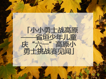 小小勇士战高原——省垣少年儿童庆“六一”高原小勇士挑战赛见闻