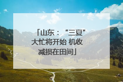 山东：“三夏”大忙将开始 机收减损在田间