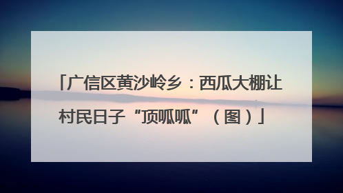 广信区黄沙岭乡：西瓜大棚让村民日子“顶呱呱”（图）