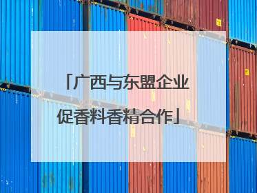广西与东盟企业促香料香精合作