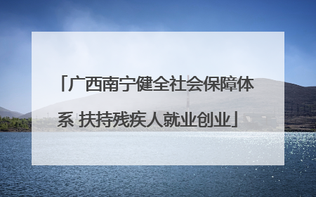 广西南宁健全社会保障体系 扶持残疾人就业创业