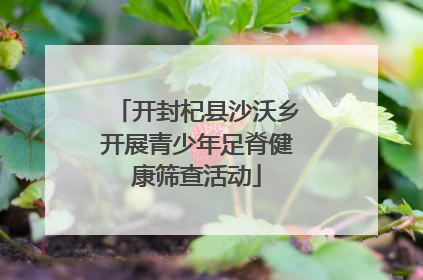 开封杞县沙沃乡开展青少年足脊健康筛查活动