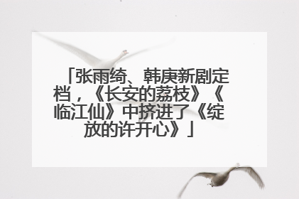 张雨绮、韩庚新剧定档，《长安的荔枝》《临江仙》中挤进了《绽放的许开心》