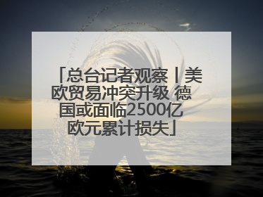 总台记者观察丨美欧贸易冲突升级 德国或面临2500亿欧元累计损失