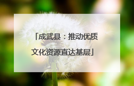 成武县：推动优质文化资源直达基层