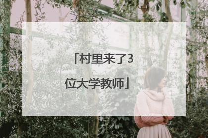 村里来了3位大学教师